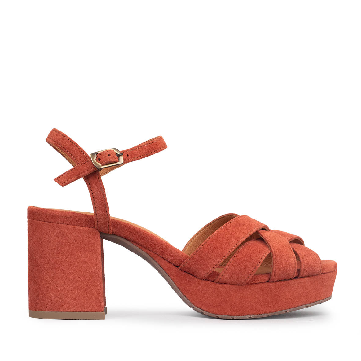 Caitlyn Rust Mid Sandal by Esska