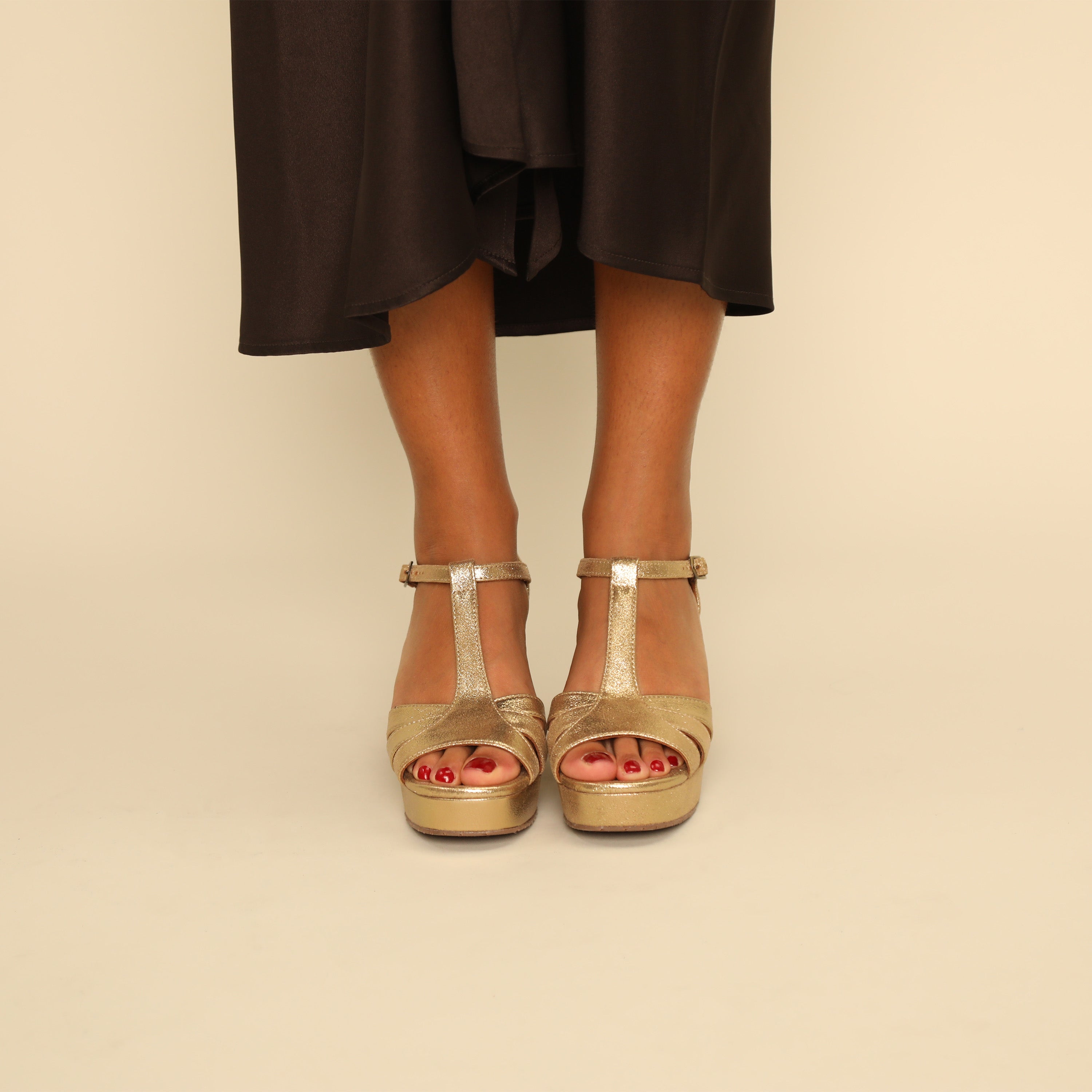 Cam Gold Dust Mid Sandal by Esska