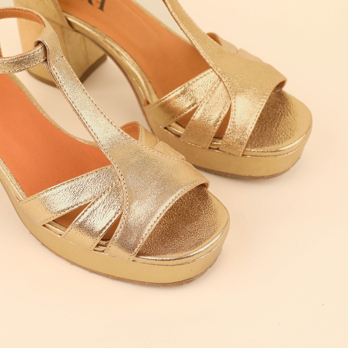 Cam Gold Dust Mid Sandal by Esska