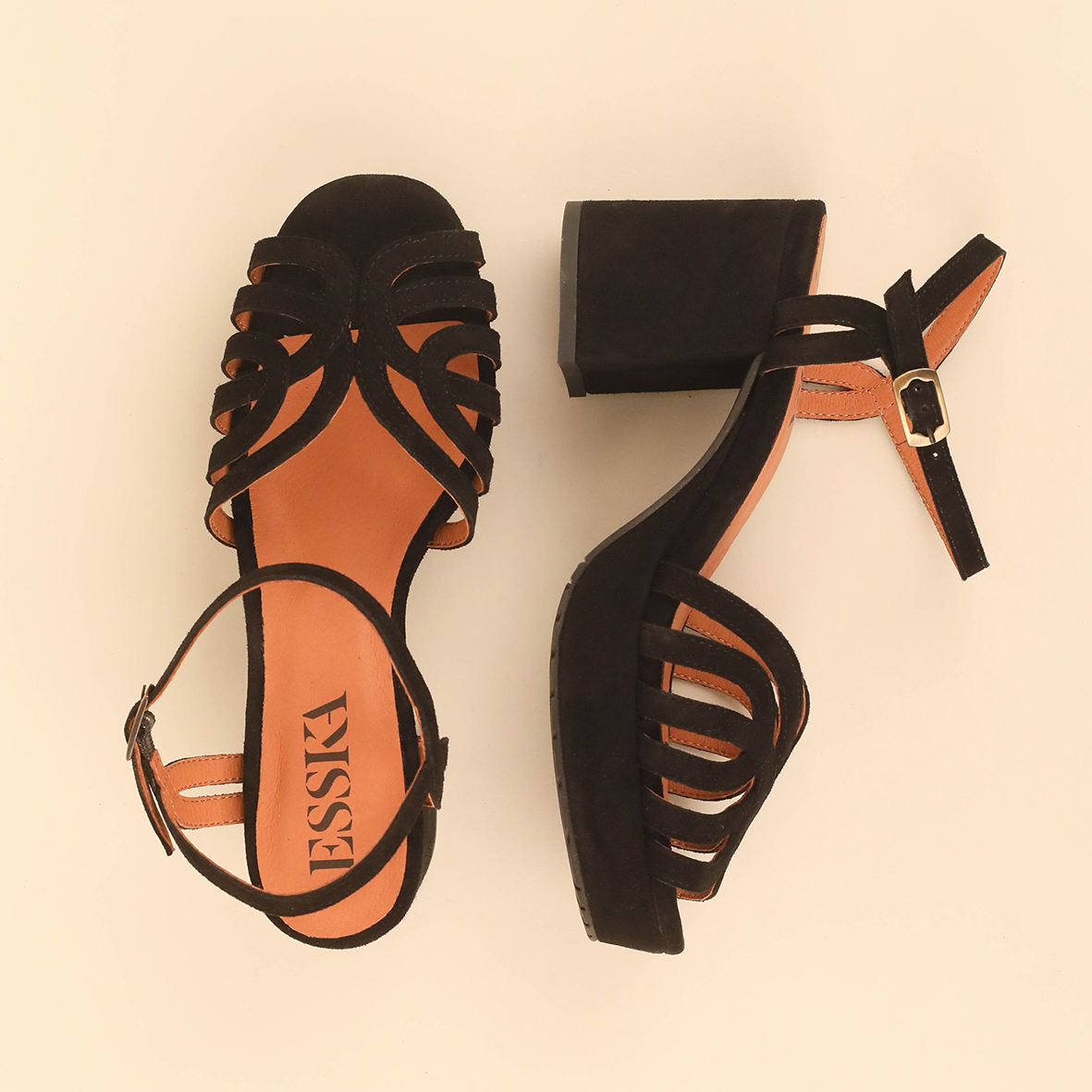 Capricorn Black Mid Sandal by Esska