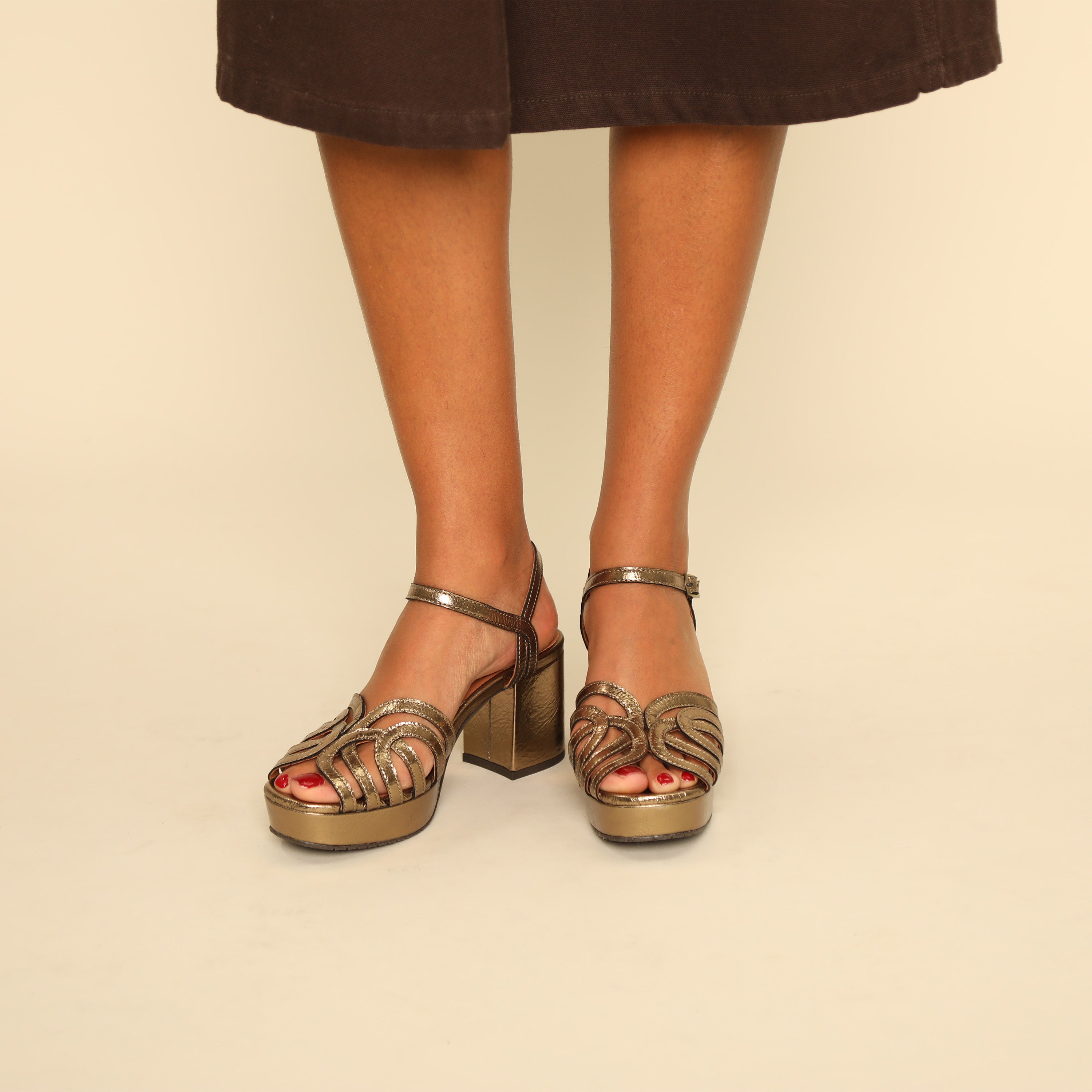 Capricorn Metallic Smoke Mid Sandal by Esska