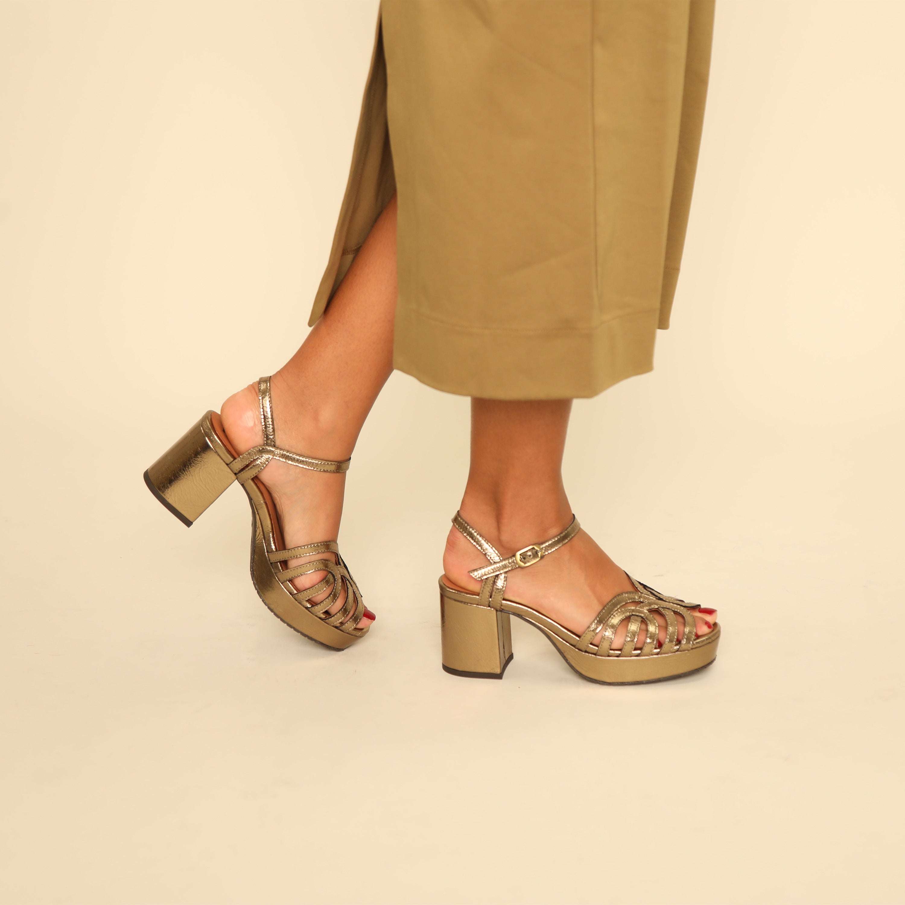 Capricorn Metallic Smoke Mid Sandal by Esska