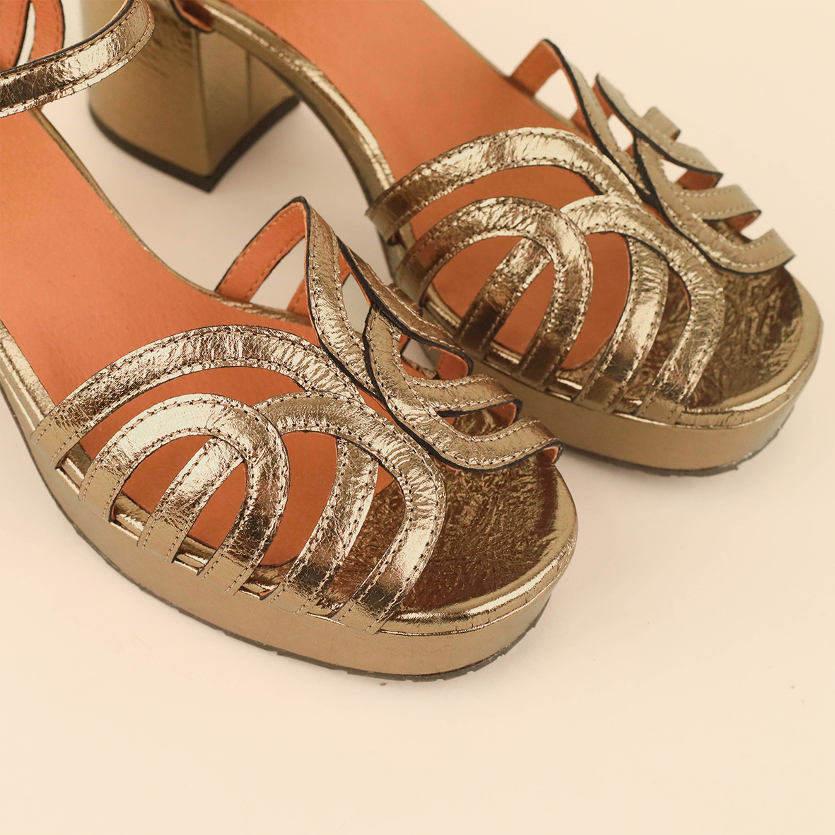 Capricorn Metallic Smoke Mid Sandal by Esska