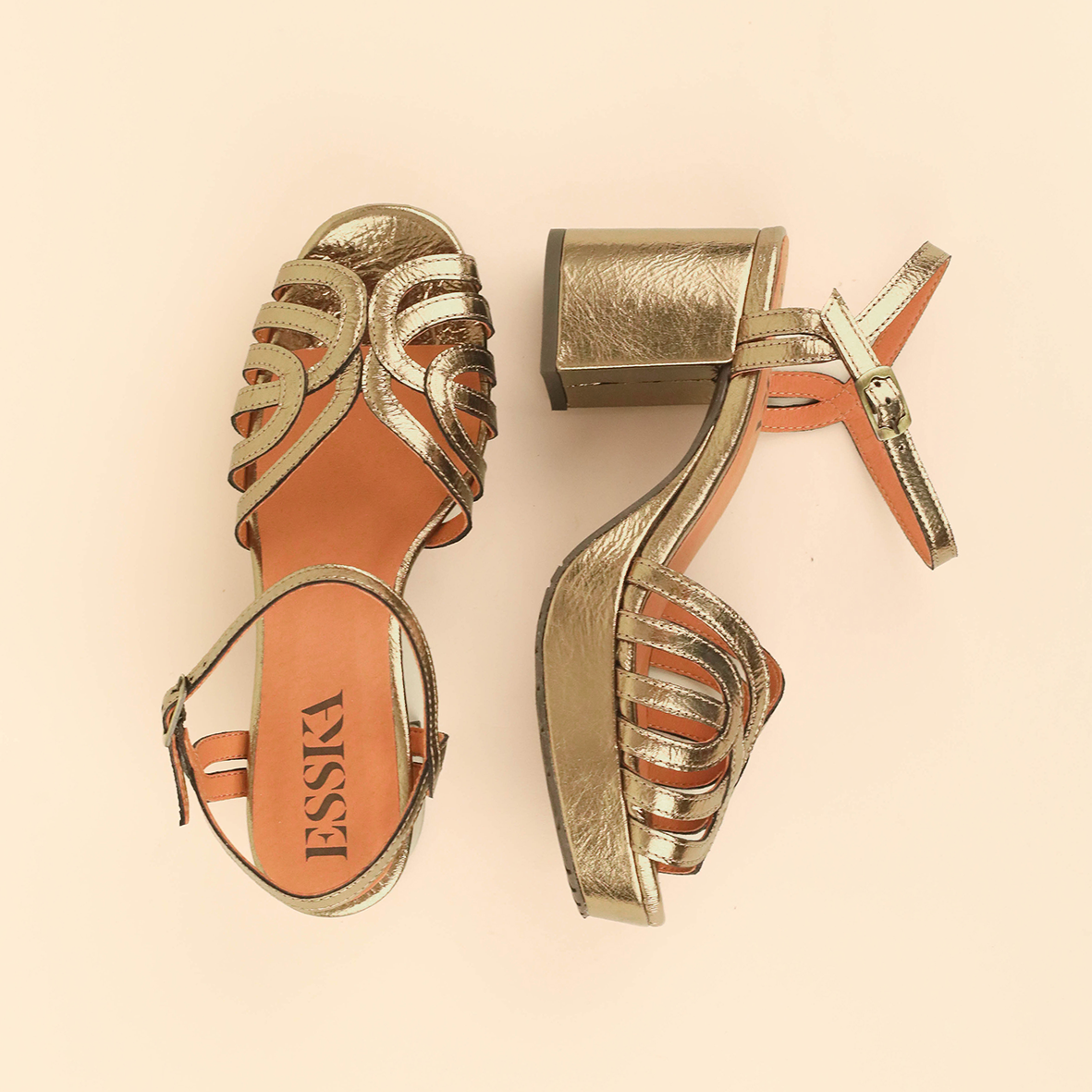 Capricorn Metallic Smoke Mid Sandal by Esska