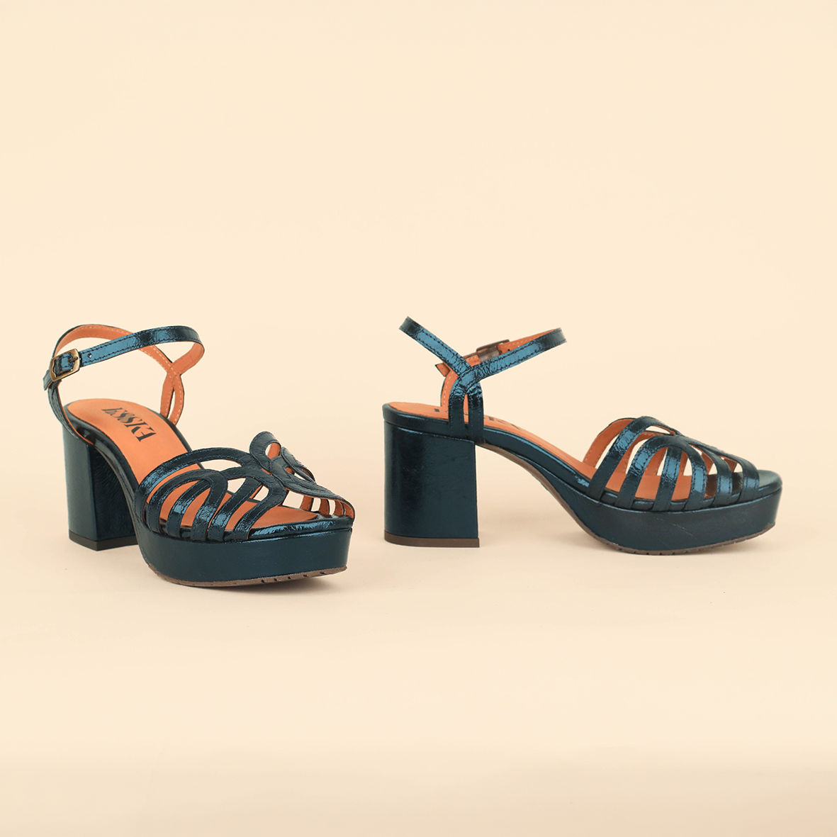 Capricorn Metallic Teal Mid Sandal by Esska