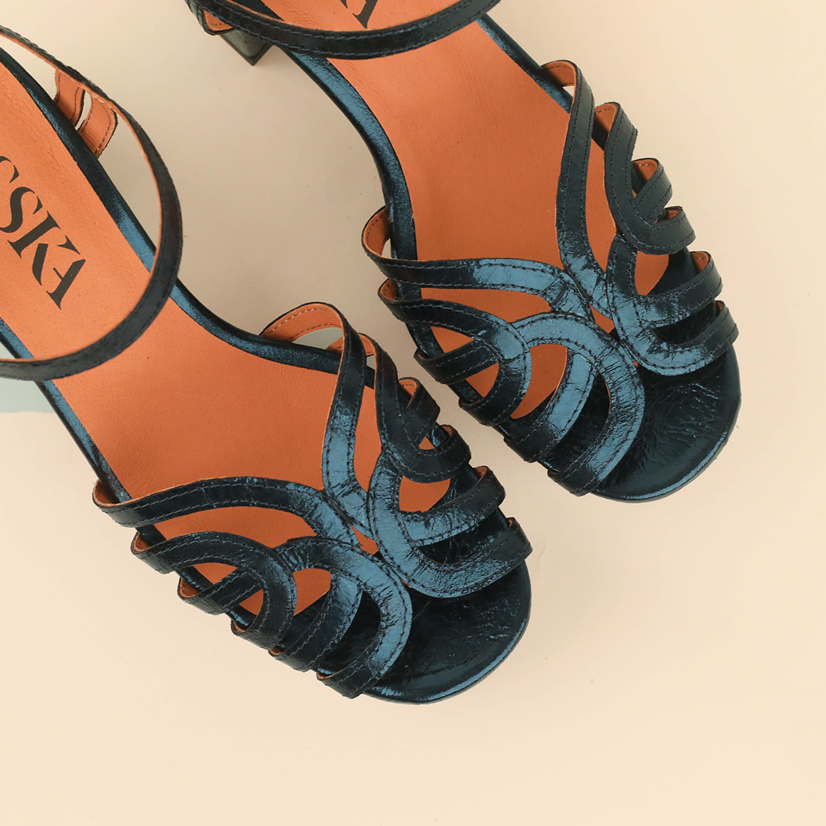 Capricorn Metallic Teal Mid Sandal by Esska