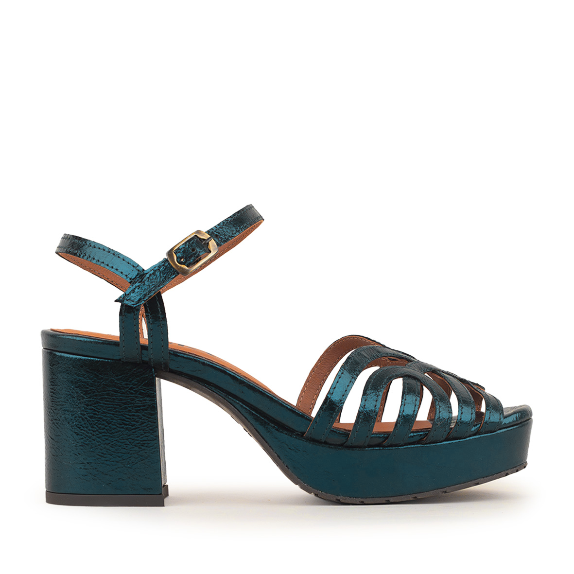 Capricorn Metallic Teal Mid Sandal by Esska