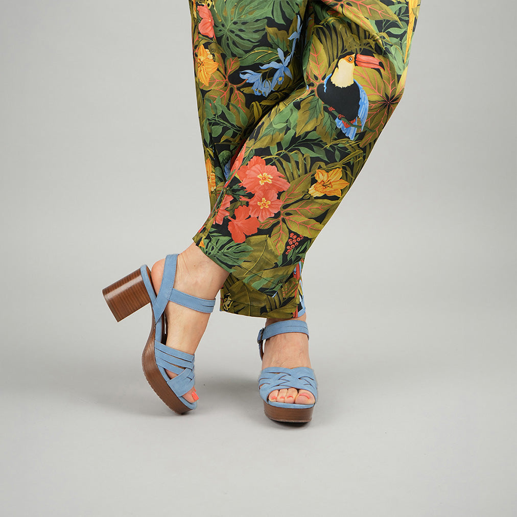 Carlota Blue Mid Sandal by Esska