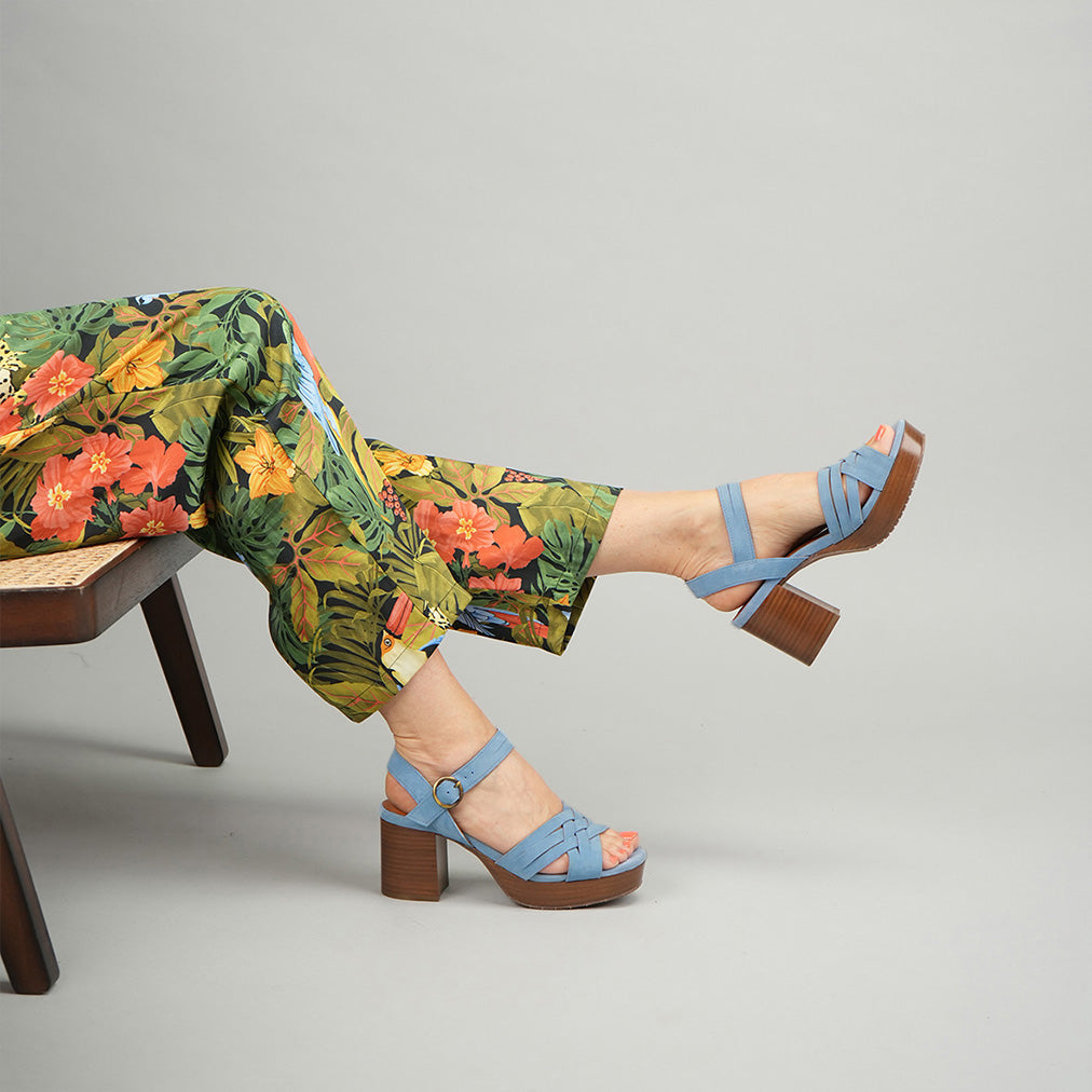 Carlota Blue Mid Sandal by Esska