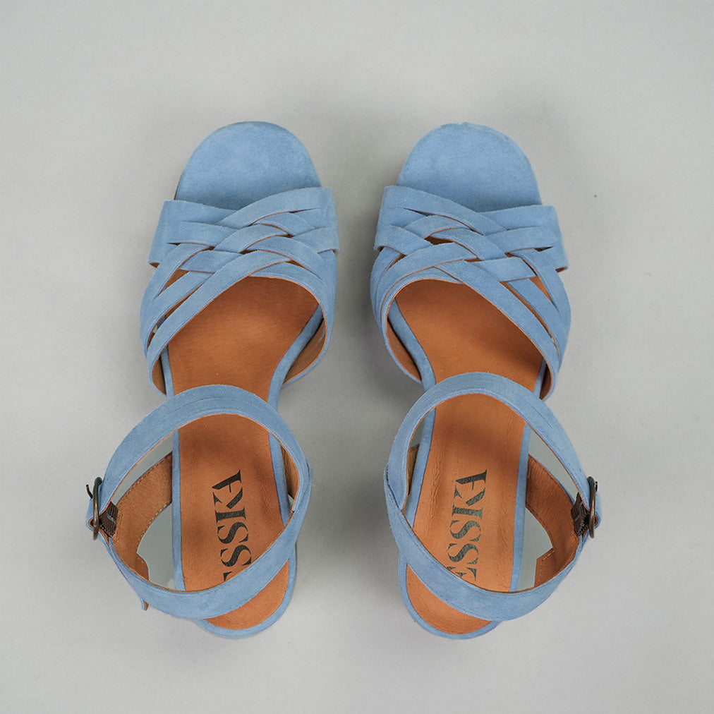 Carlota Blue Mid Sandal by Esska