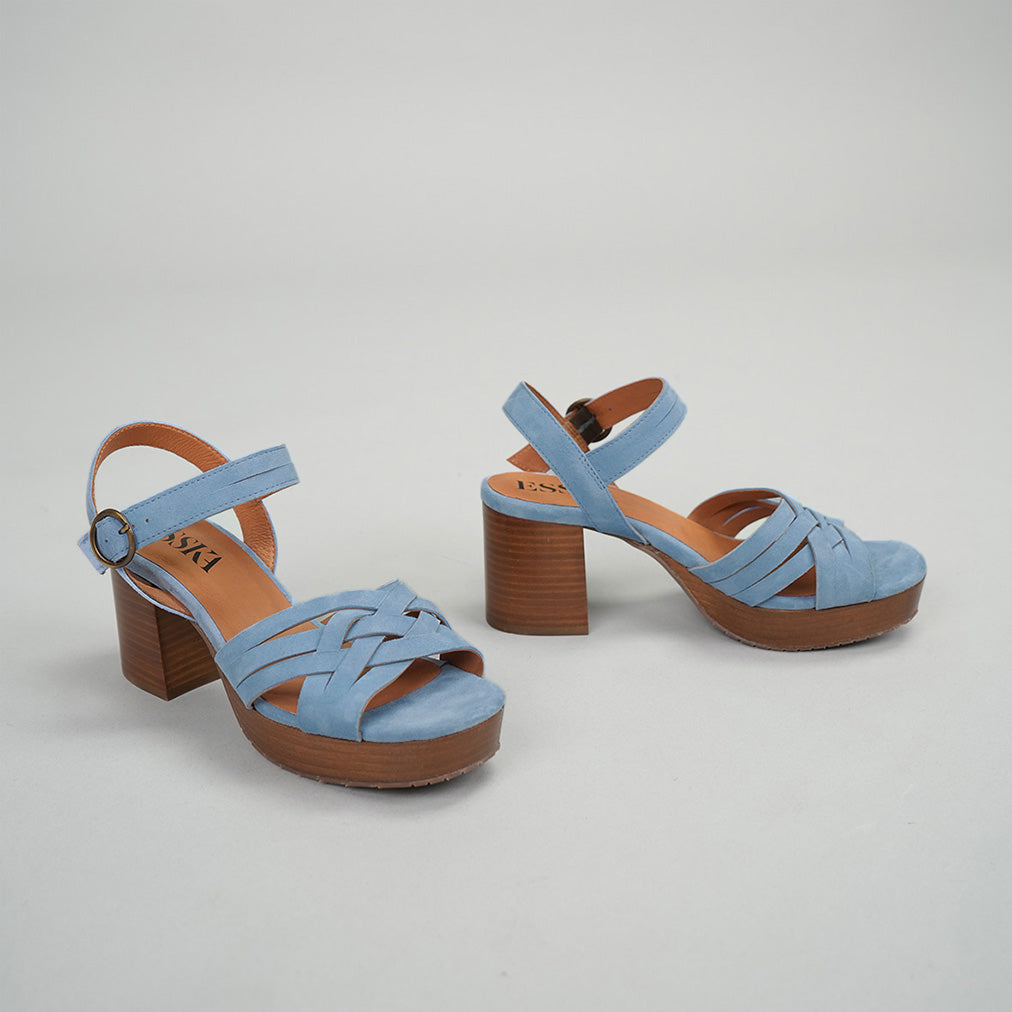 Carlota Blue Mid Sandal by Esska