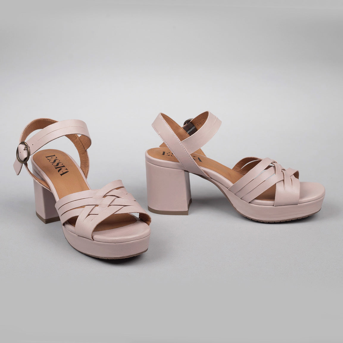 Carlota Dusty Pink Mid Sandal by Esska