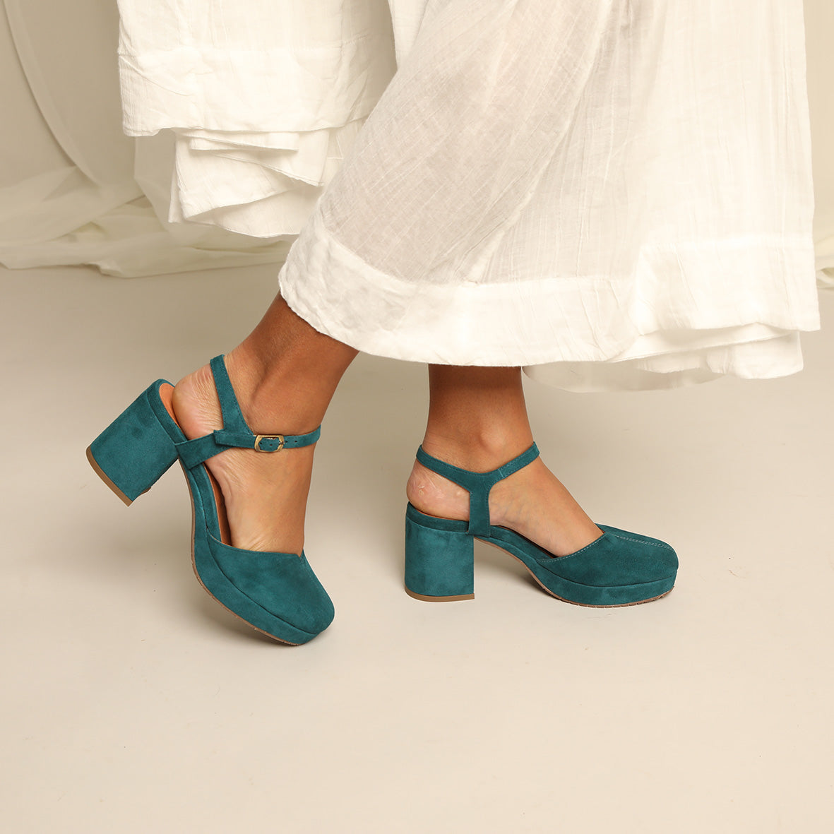 Carol Teal Mid Shoe by Esska