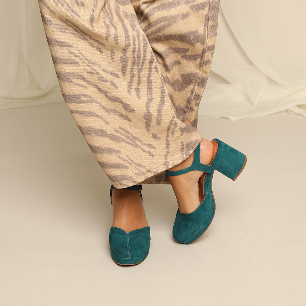 Carol Teal Mid Shoe by Esska
