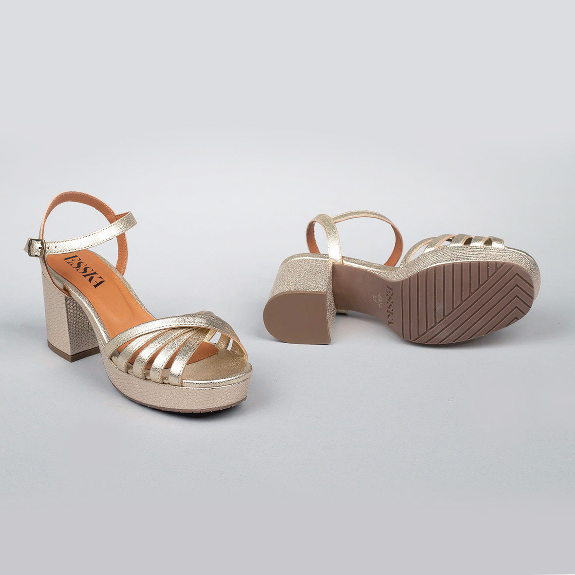 Casey Platinum Mid Sandal by Esska