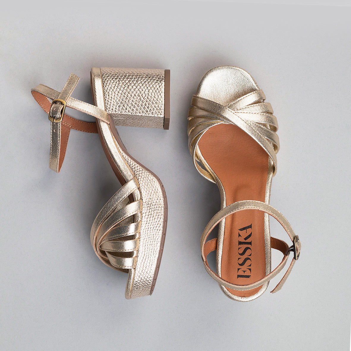 Casey Platinum Mid Sandal by Esska