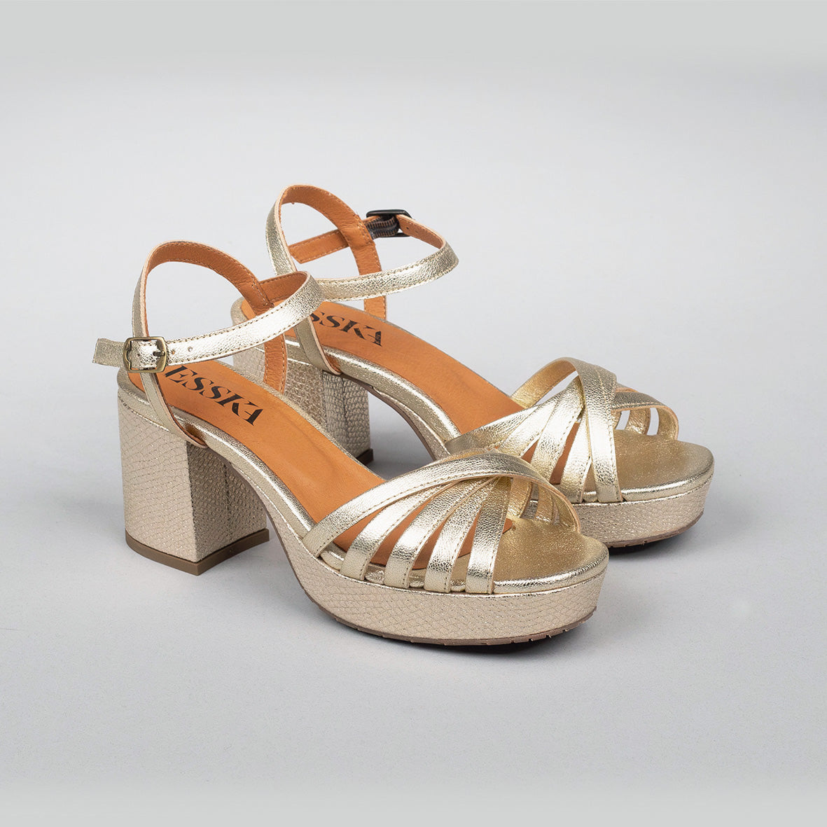 Casey Platinum Mid Sandal by Esska