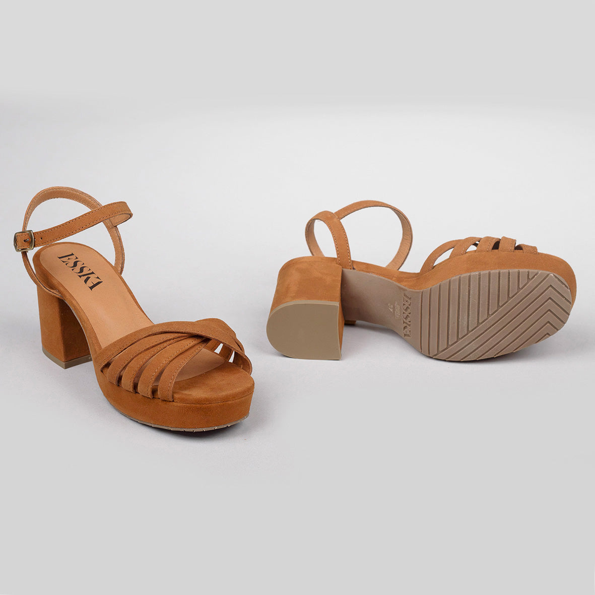 Casey Tan Mid Sandal by Esska
