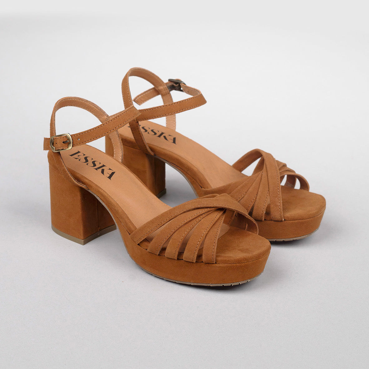 Casey Tan Mid Sandal by Esska
