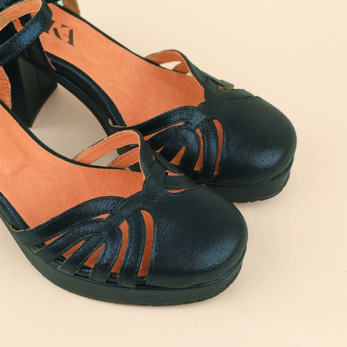 Cecily Metallic Teal Mid Shoe by Esska