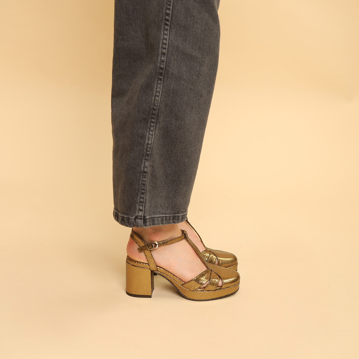 Celeste Gold Neptune Mid Shoe by Esska Shoes Ltd
