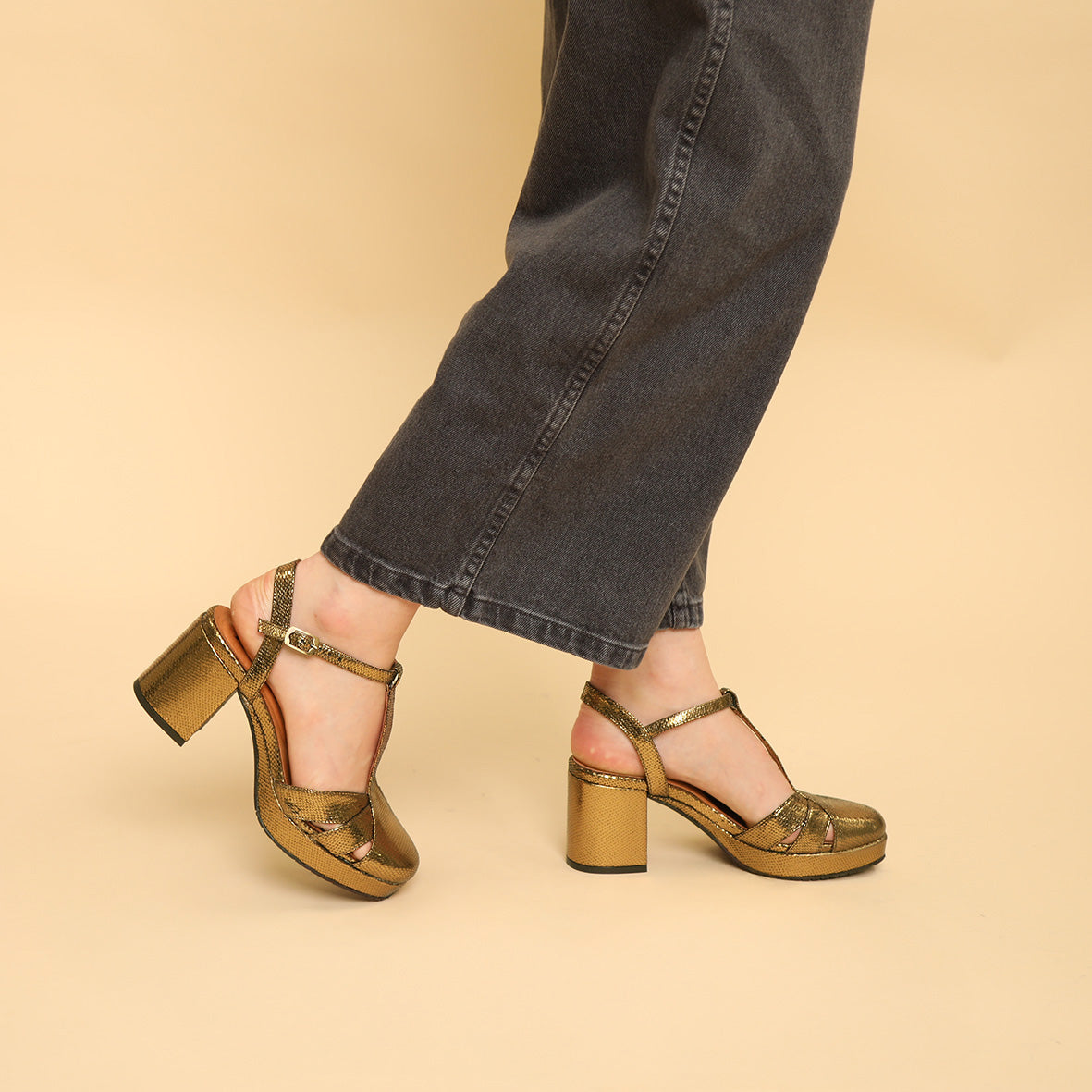 Celeste Gold Neptune Mid Shoe by Esska Shoes Ltd