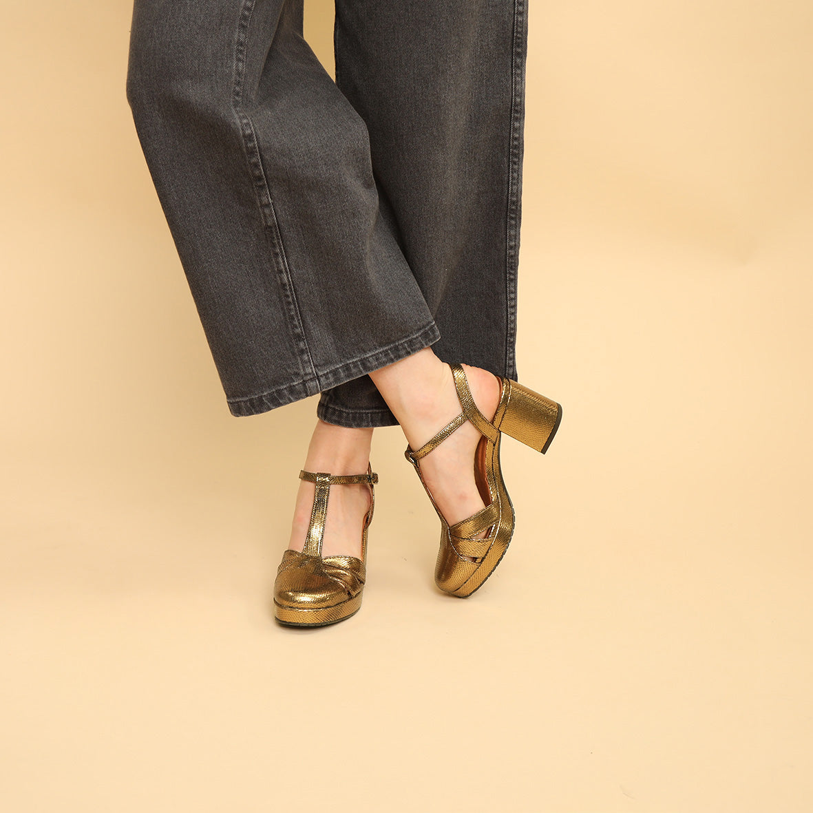 Celeste Gold Neptune Mid Shoe by Esska Shoes Ltd