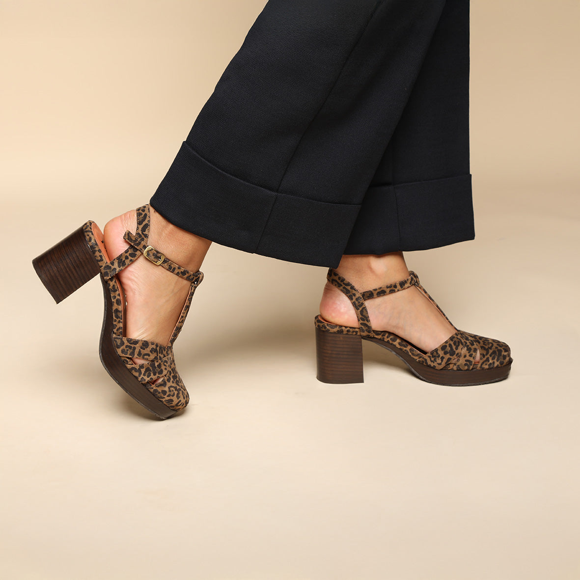 Celeste Leopard Mid Shoe by Esska Shoes Ltd