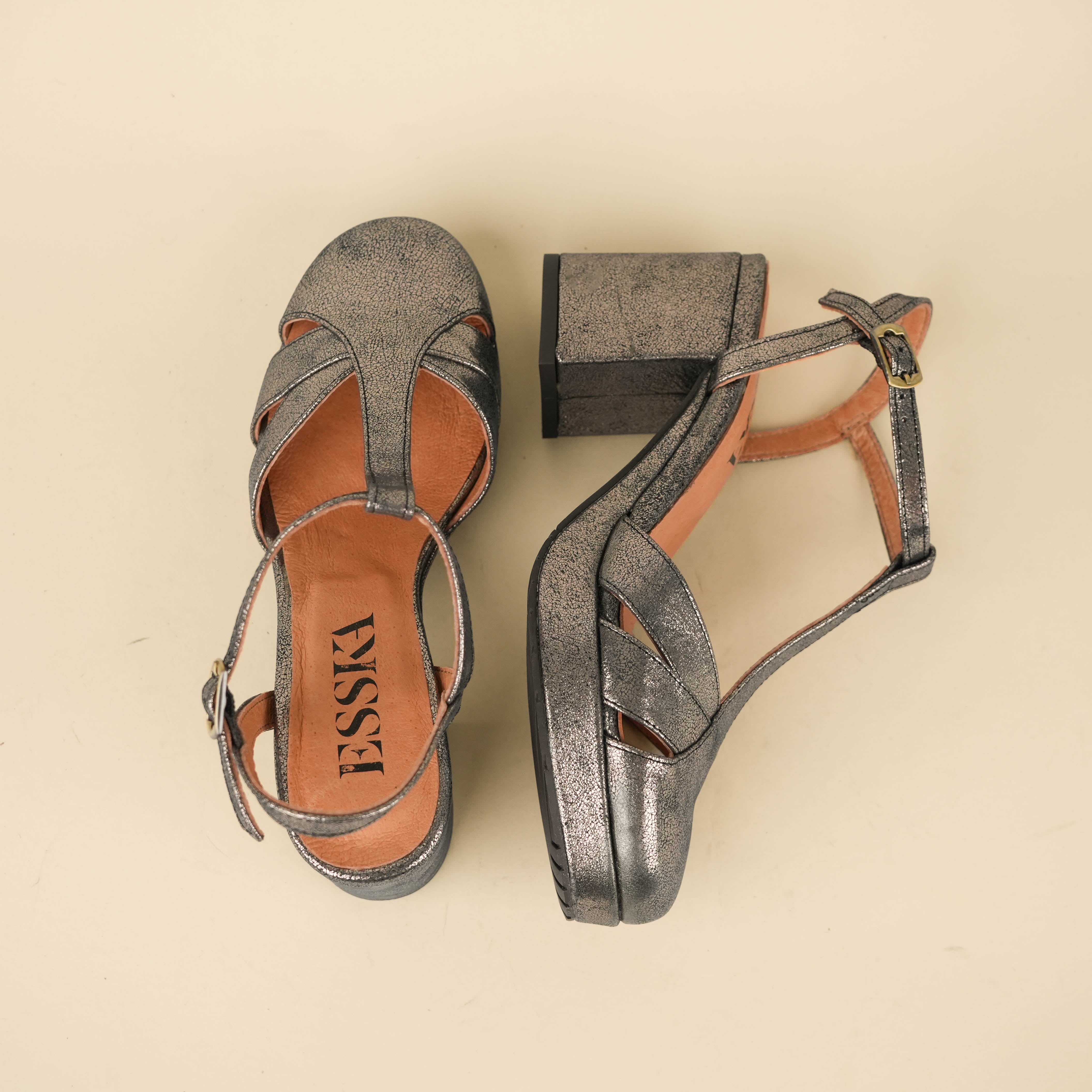 Celeste Metallic Iron Mid Shoe by Esska