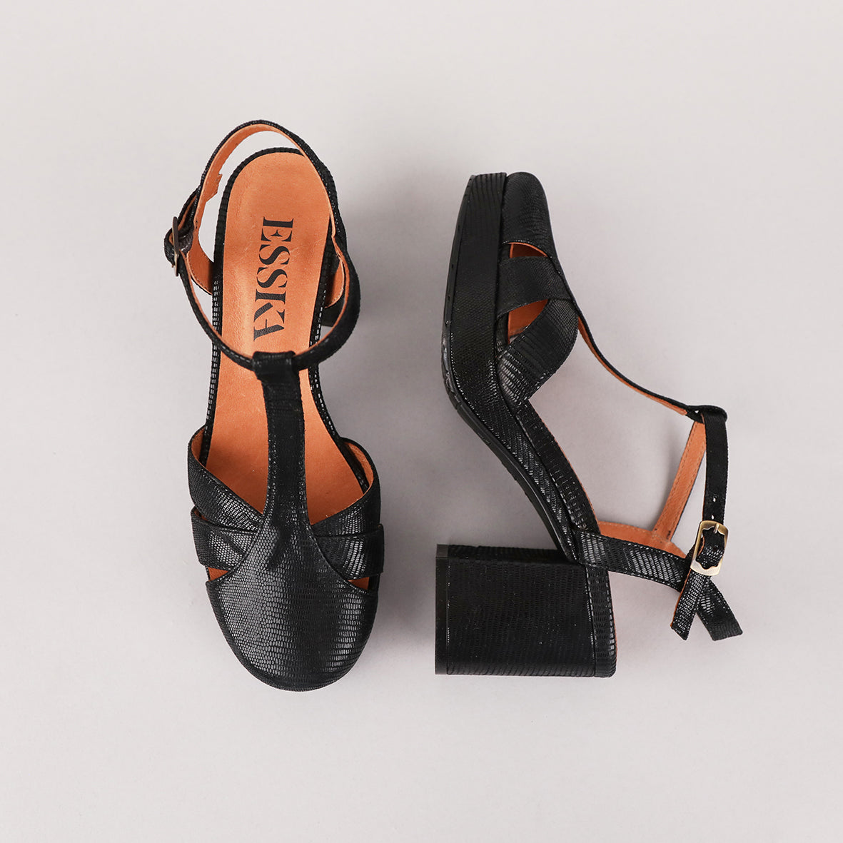 Celeste Metallic Black Mid Shoe by Esska Shoes Ltd