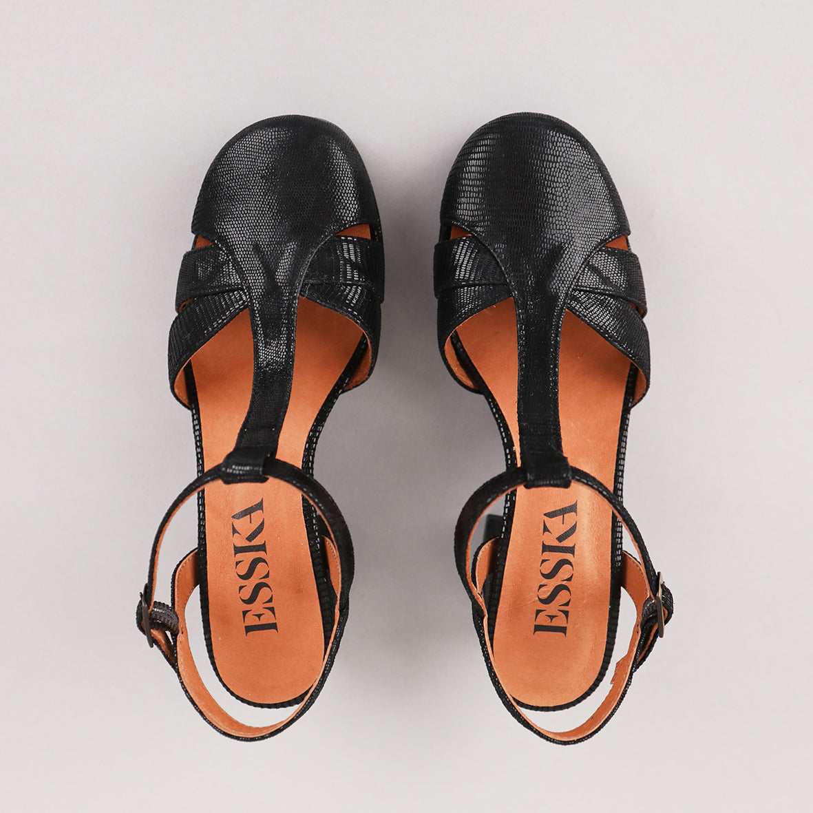 Celeste Metallic Black Mid Shoe by Esska Shoes Ltd