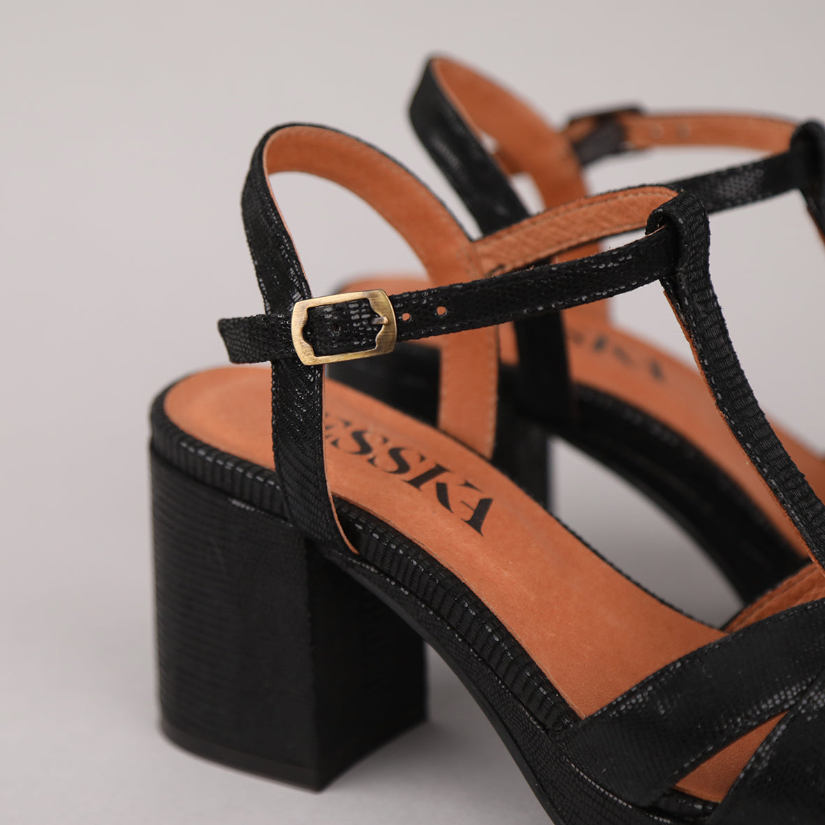 Celeste Metallic Black Mid Shoe by Esska Shoes Ltd