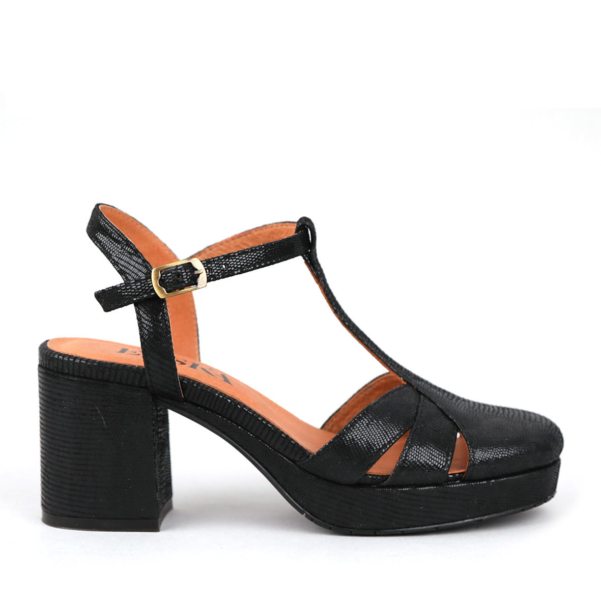 Celeste Metallic Black Mid Shoe by Esska Shoes Ltd