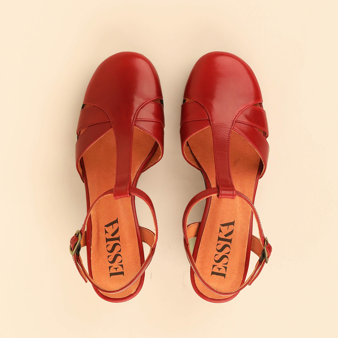 Celeste Red Brick Mid Shoe by Esska