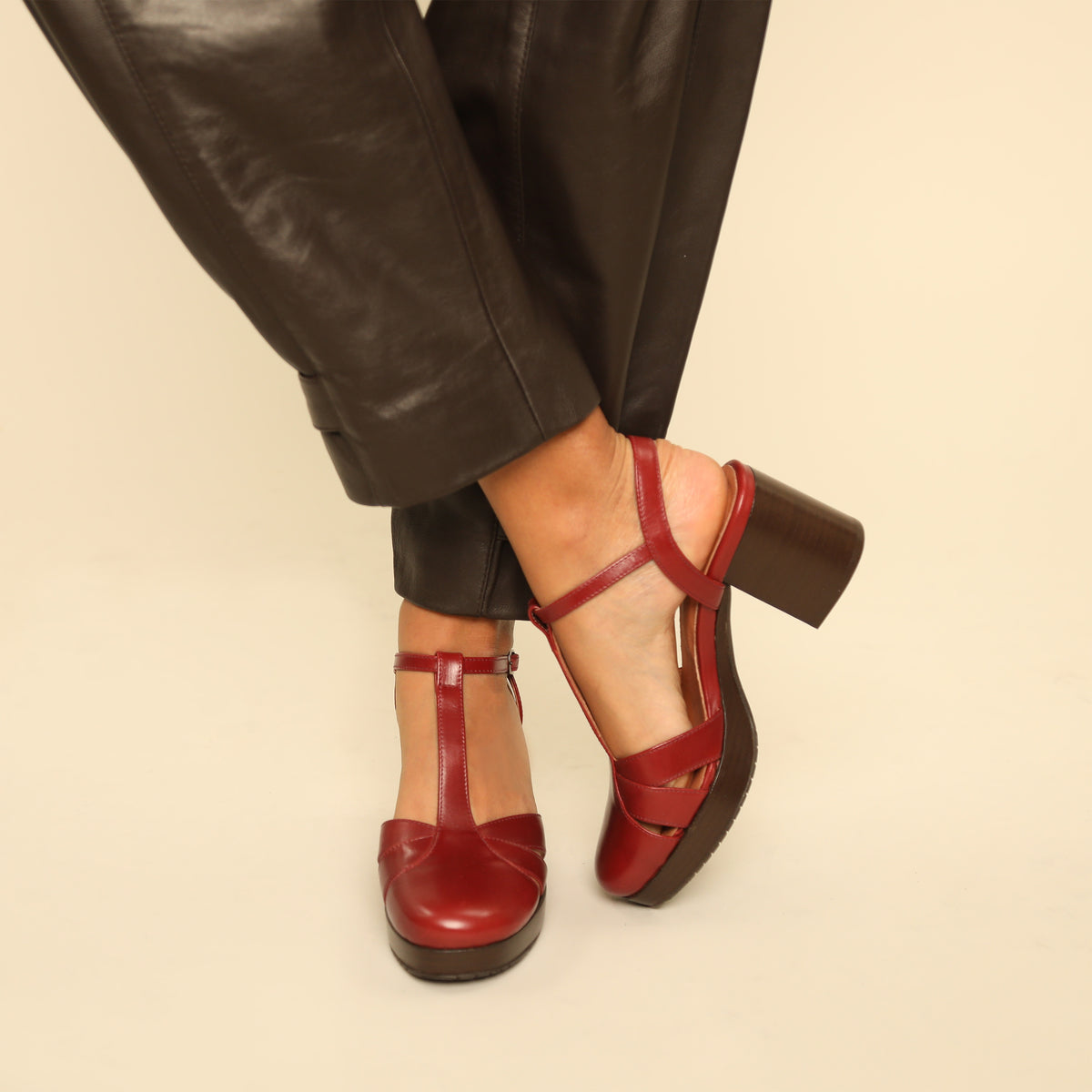 Celeste Red Brick Mid Shoe by Esska