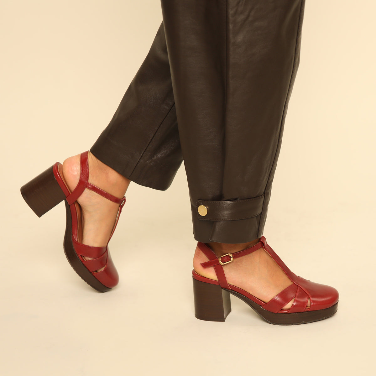 Celeste Red Brick Mid Shoe by Esska