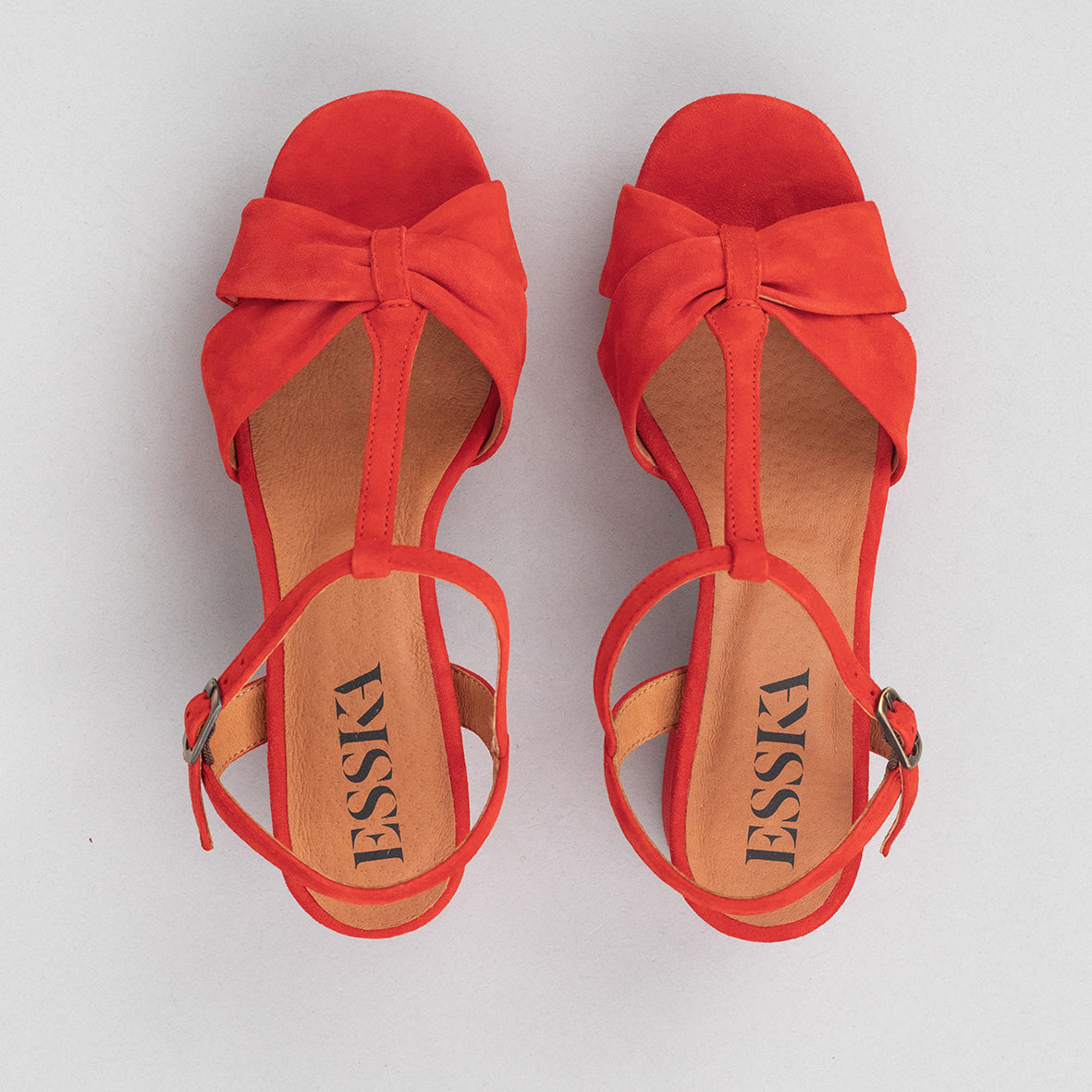 Celia Red Mid Sandal by Esska