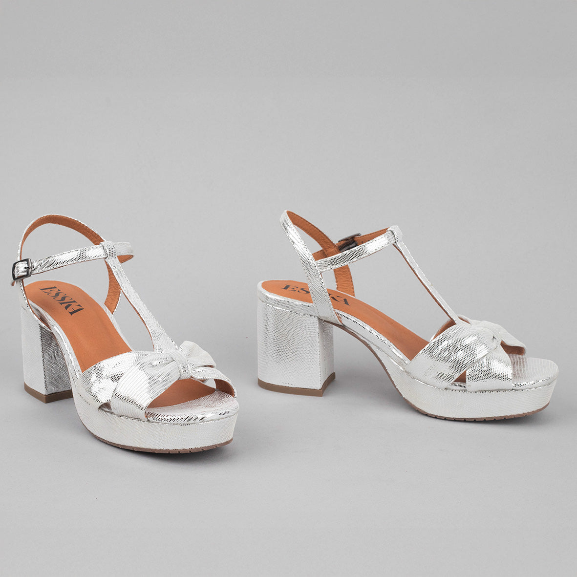 Celia Silver Mid Sandal by Esska