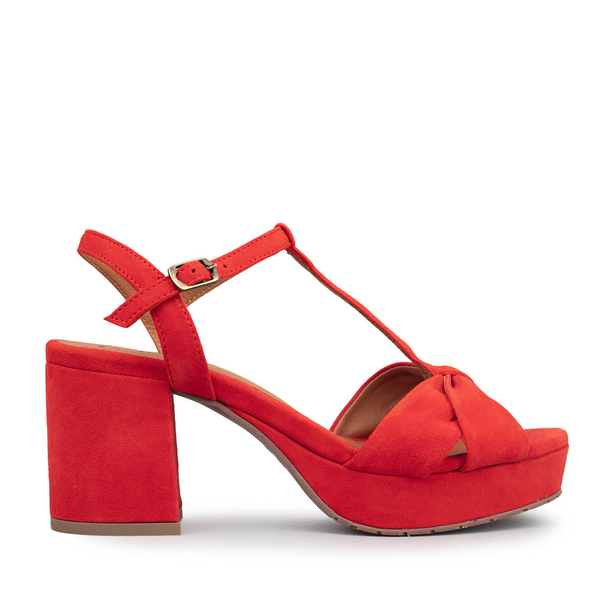 Celia Red Mid Sandal by Esska