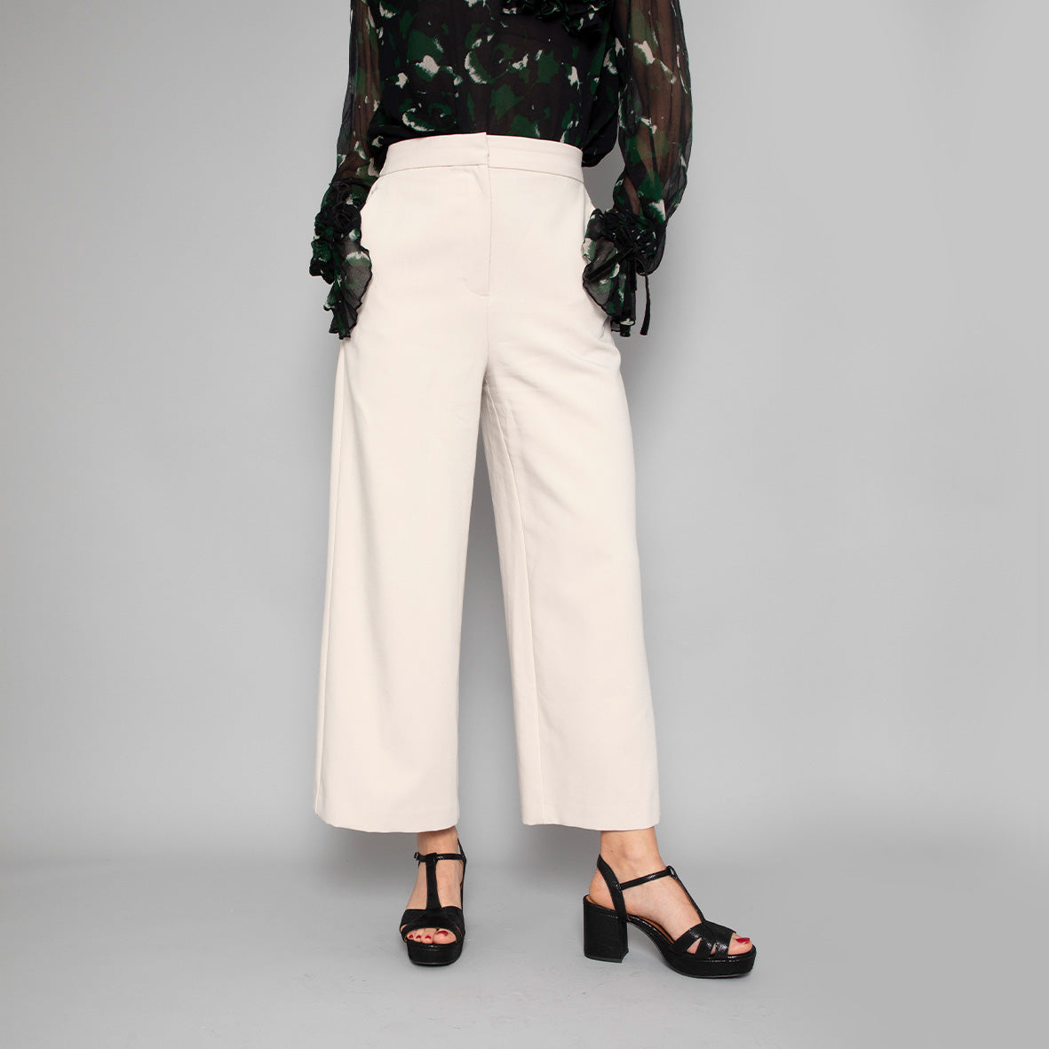 Charlie Black Metallic Mid Sandal by Esska