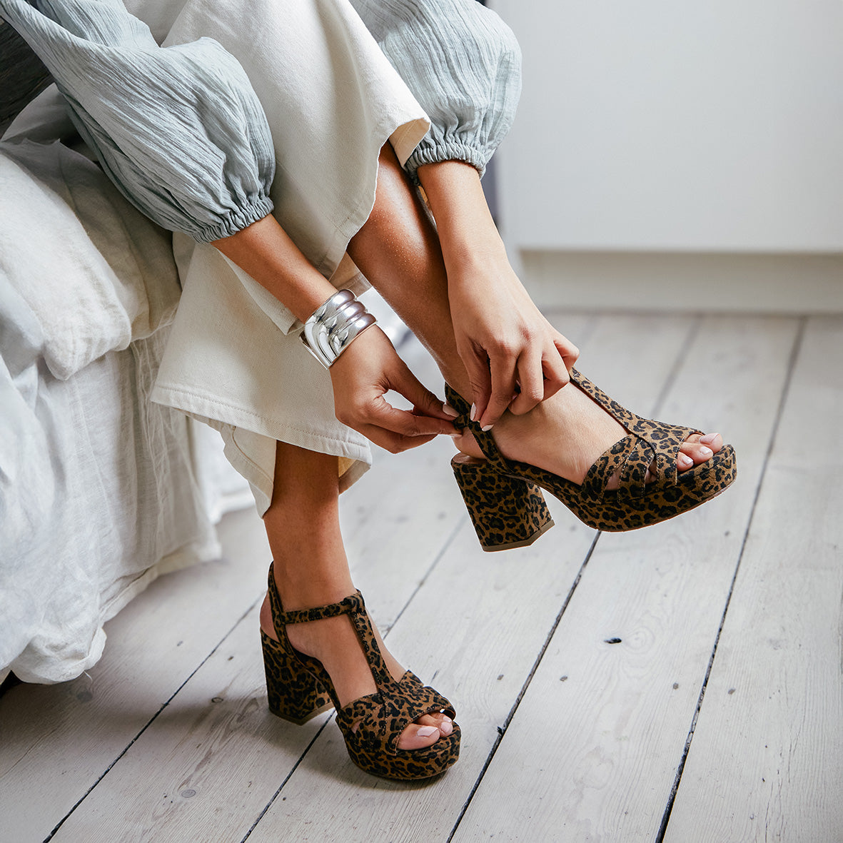 Charlie Leopard Mid High Shoe by Esska