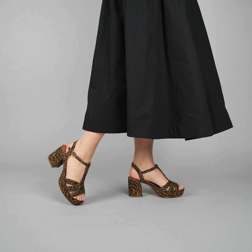 Charlie Leopard Mid High Shoe by Esska