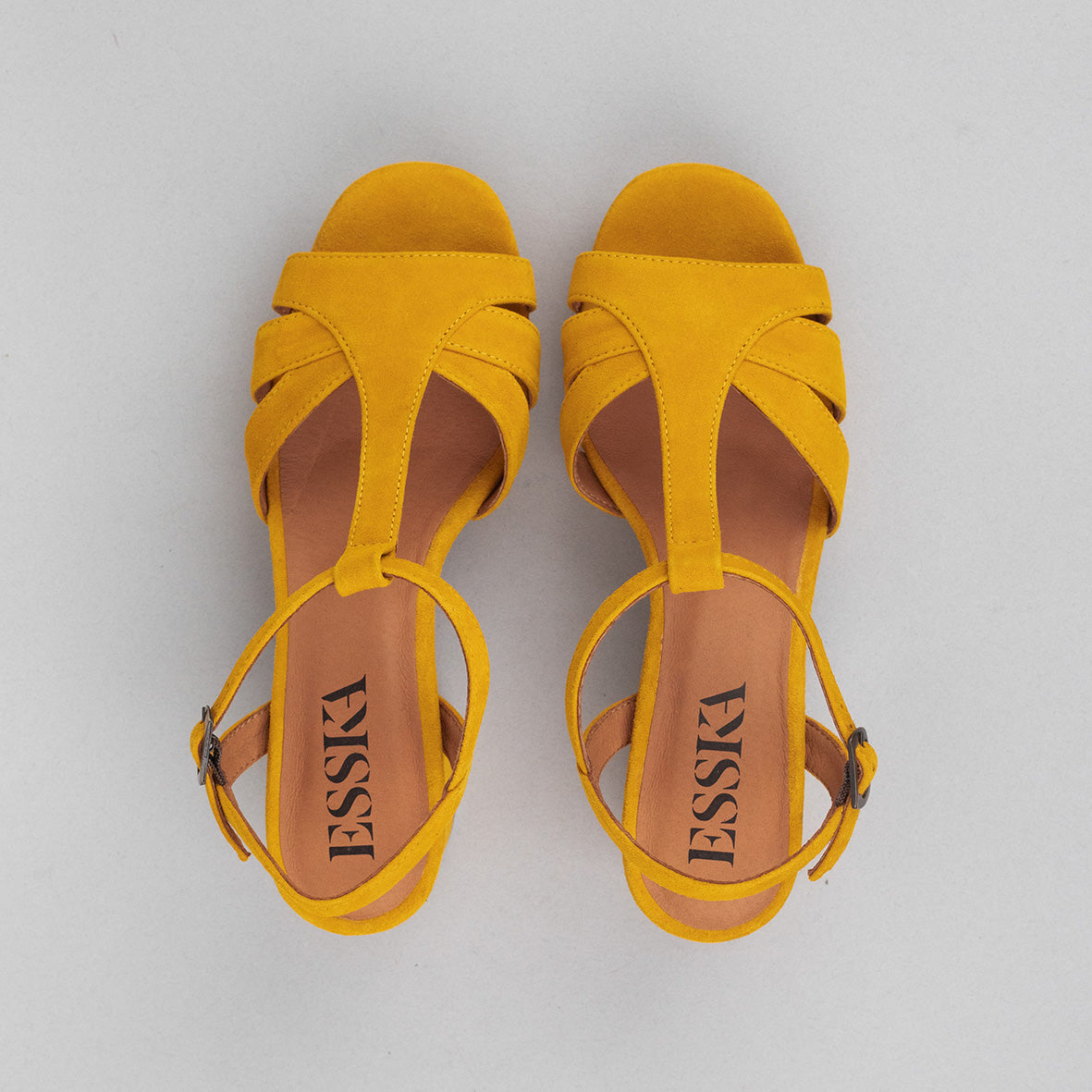 Charlie Mustard Mid Sandal by Esska