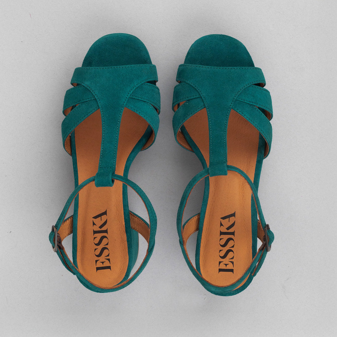 Charlie Teal Mid Sandal by Esska