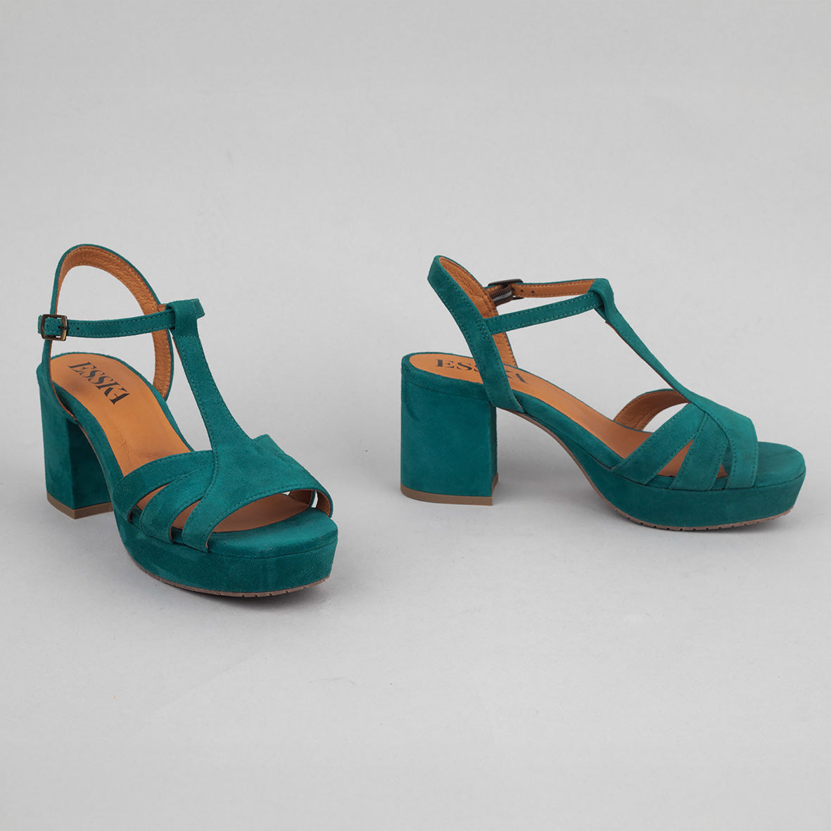 Charlie Teal Mid Sandal by Esska