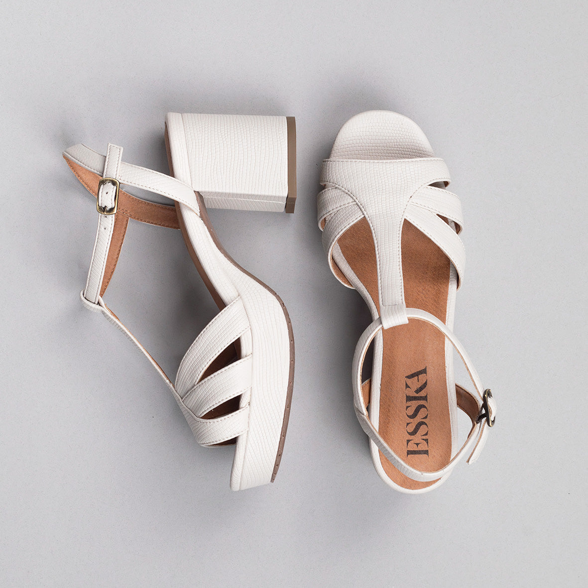 Charlie Vegan White Mid Sandal by Esska