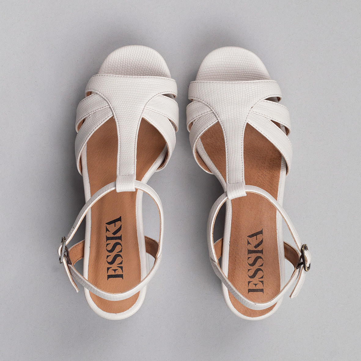Charlie Vegan White Mid Sandal by Esska