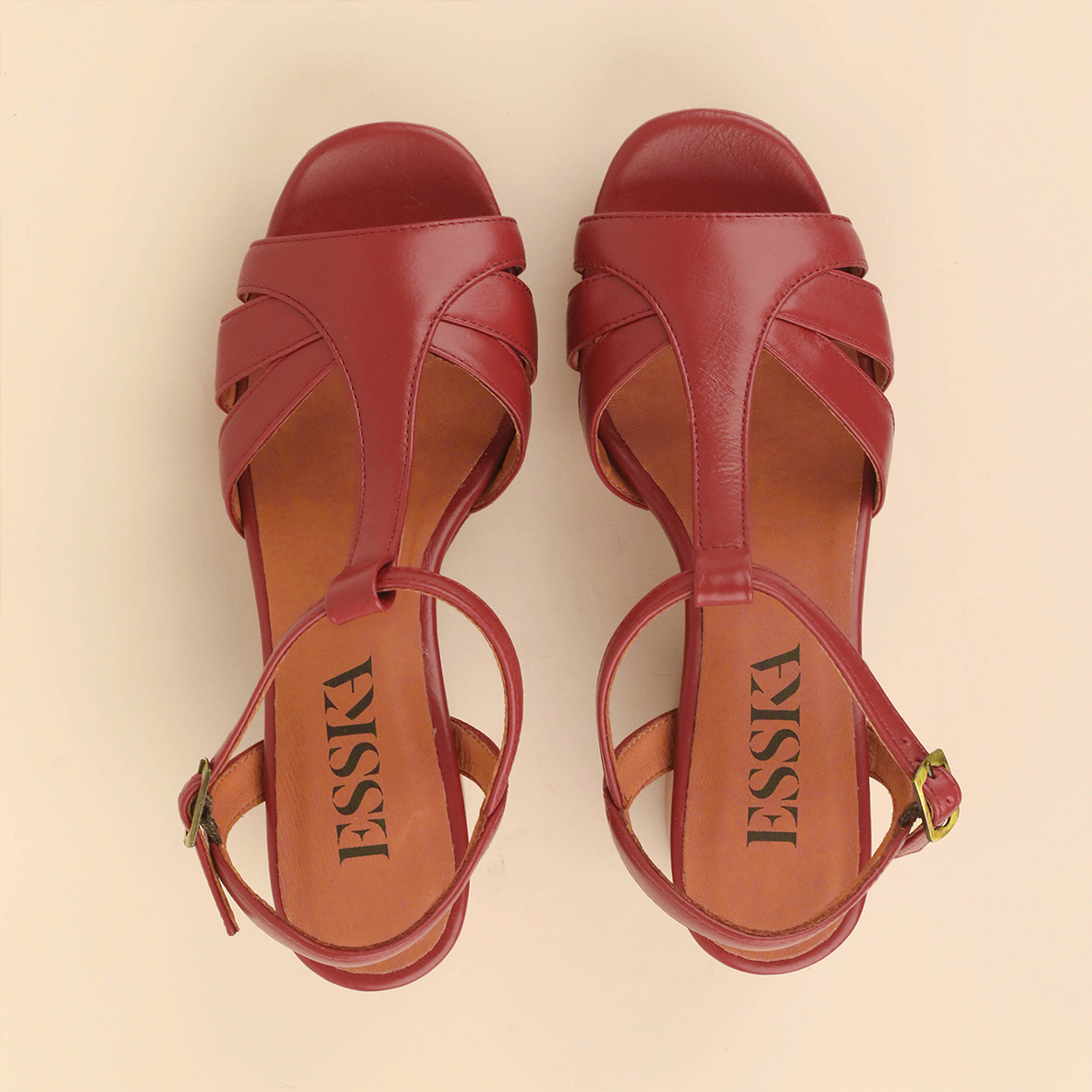 Charlie Rosewood Mid Sandal by Esska