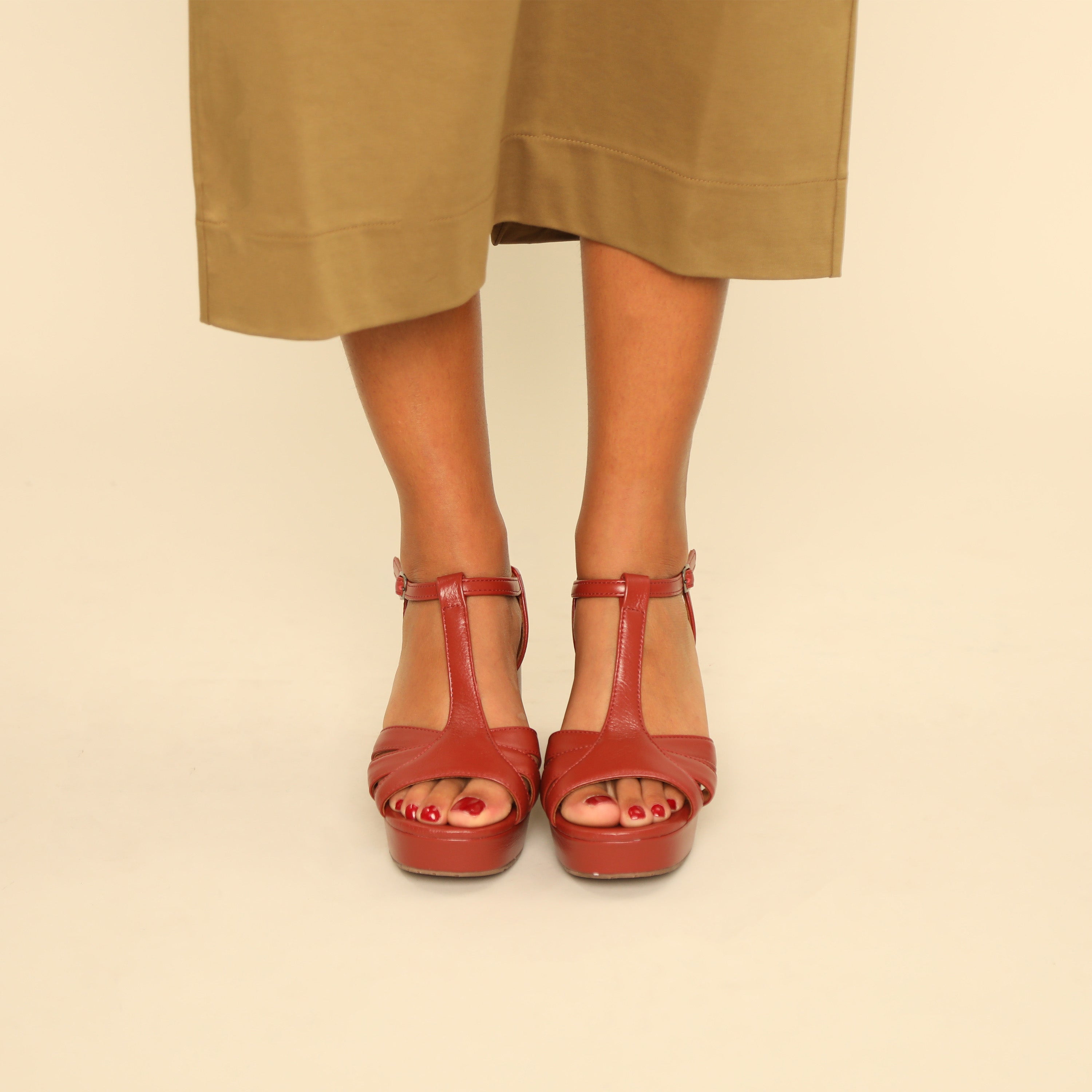 Charlie Rosewood Mid Sandal by Esska