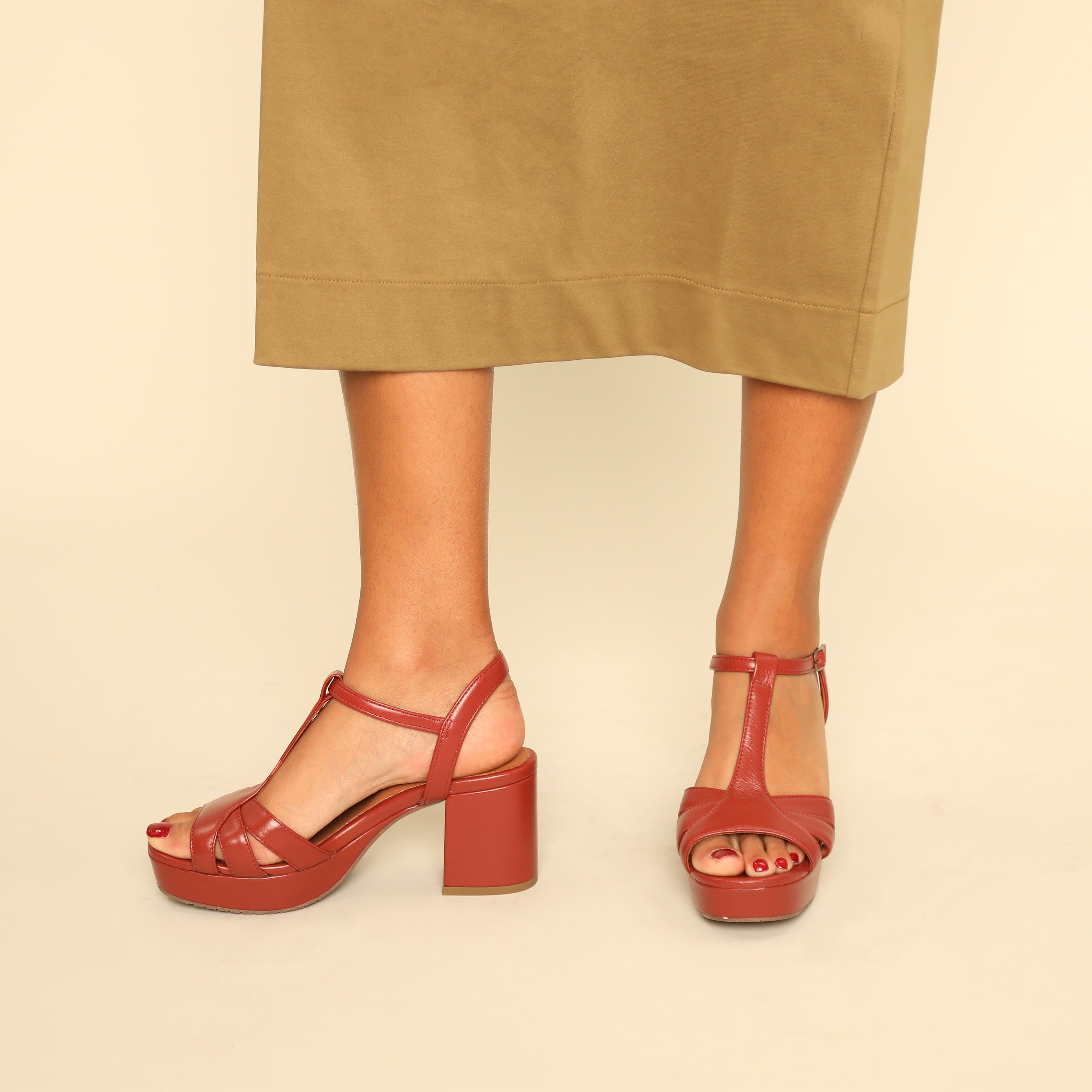 Charlie Rosewood Mid Sandal by Esska